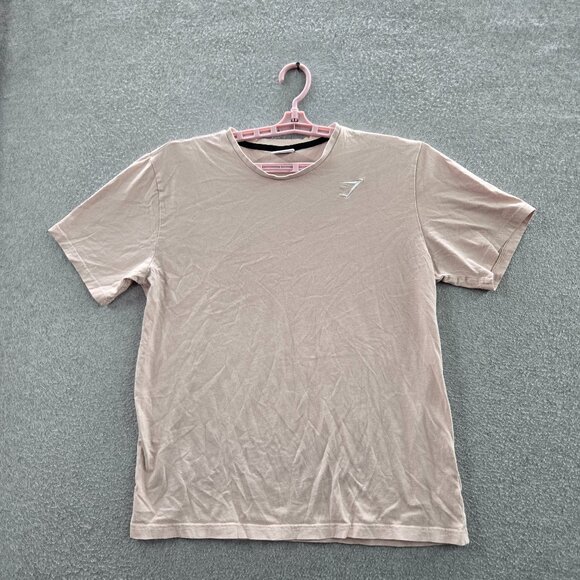 Gymshark Men Shirt L Pink Basic Short Sleeve Tee - Picture 1 of 8